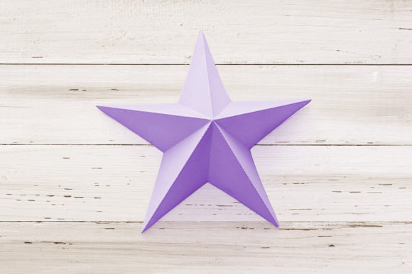 3D Folded Paper Star with 5 Points SVG