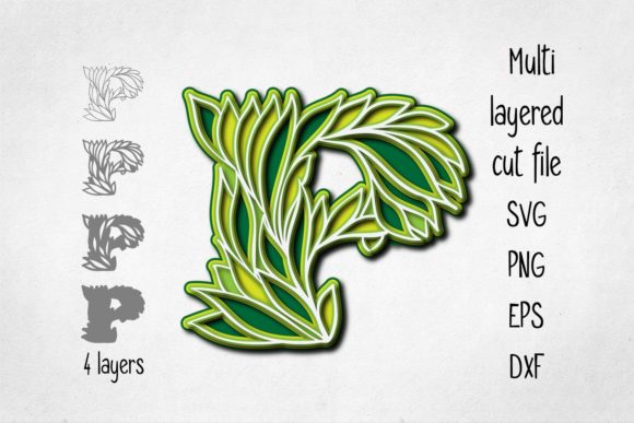 3D Layered Alphabet Letter P: Elevate Your Creative Projects with Depth and Style