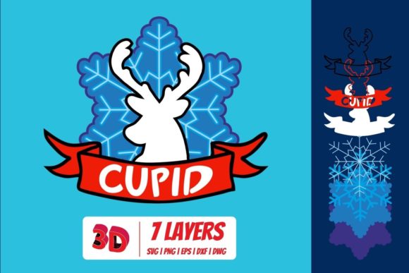 3D Layered Cupid SVG Cut File