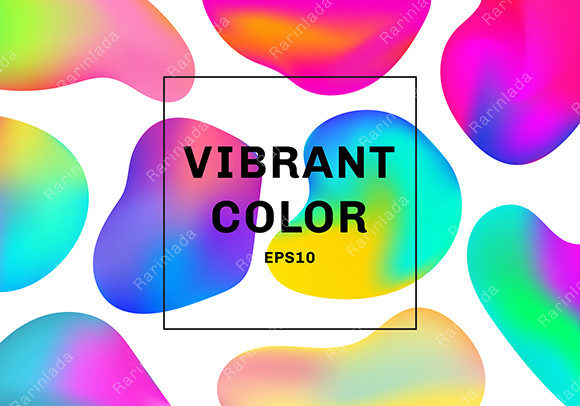 3D Liquid Fluid Shapes Gradient Elements