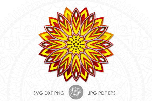 3d Sunflower Mandala, 3d Mandala