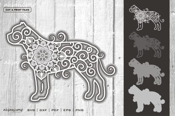 Dog Mandala Vector 2 SVG 3D Layered