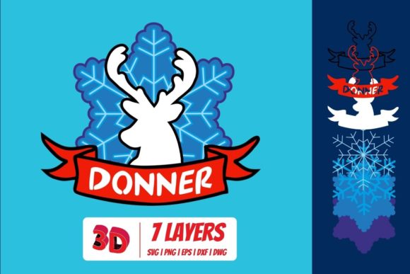Donner 3D Layered SVG Cut File