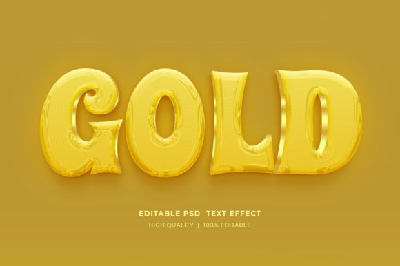 Gold 3D Editable Style Text Effect