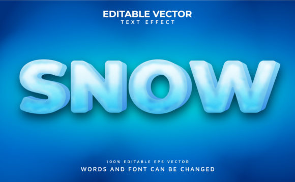 Ice Effect Editable Vector 3D Text Style