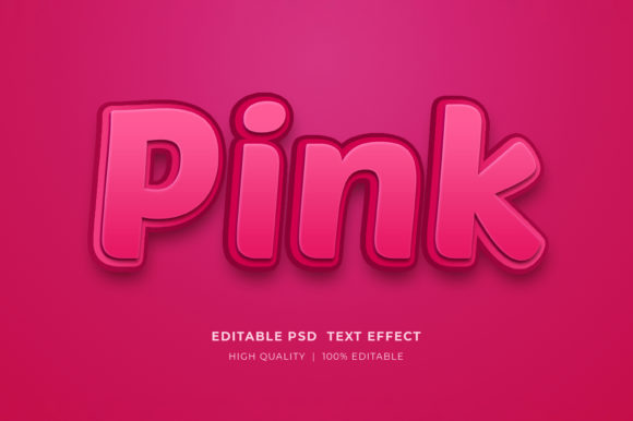 Pink Editable 3d Text Style Effect