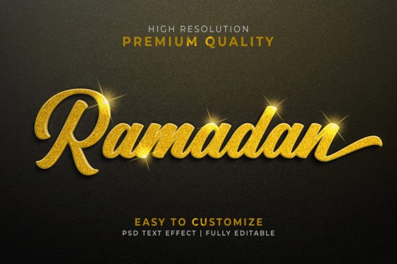 Ramadan Luxury 3D Text Effect Mockup