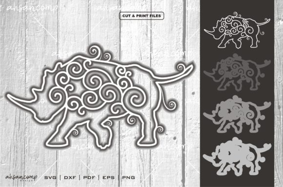 Rhino Vector SVG 3D Layered 5: Strategic Asset for Digital Production
