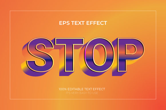 Text Effect Stop 3d Text Effect Style