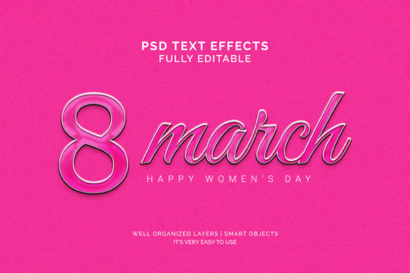 Text Effect - Women Day 3d Text Effect